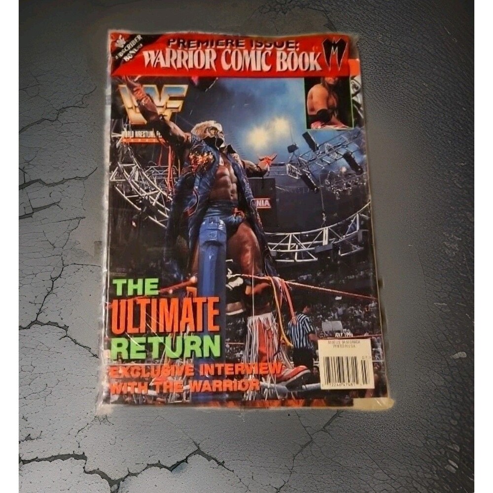 Vtg WWF Magazine July 1996 OriginalSeal The Ultimate Warrior Comic #1 Included!!